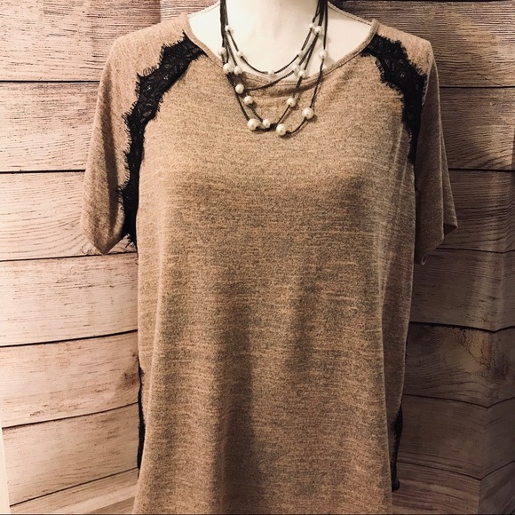 Lane Bryant Tops - Mauve blouse with lace detail Lane Bryant